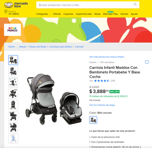 Carriola Infanti Maddox Con Bambineto Portabebe Y Base Coche